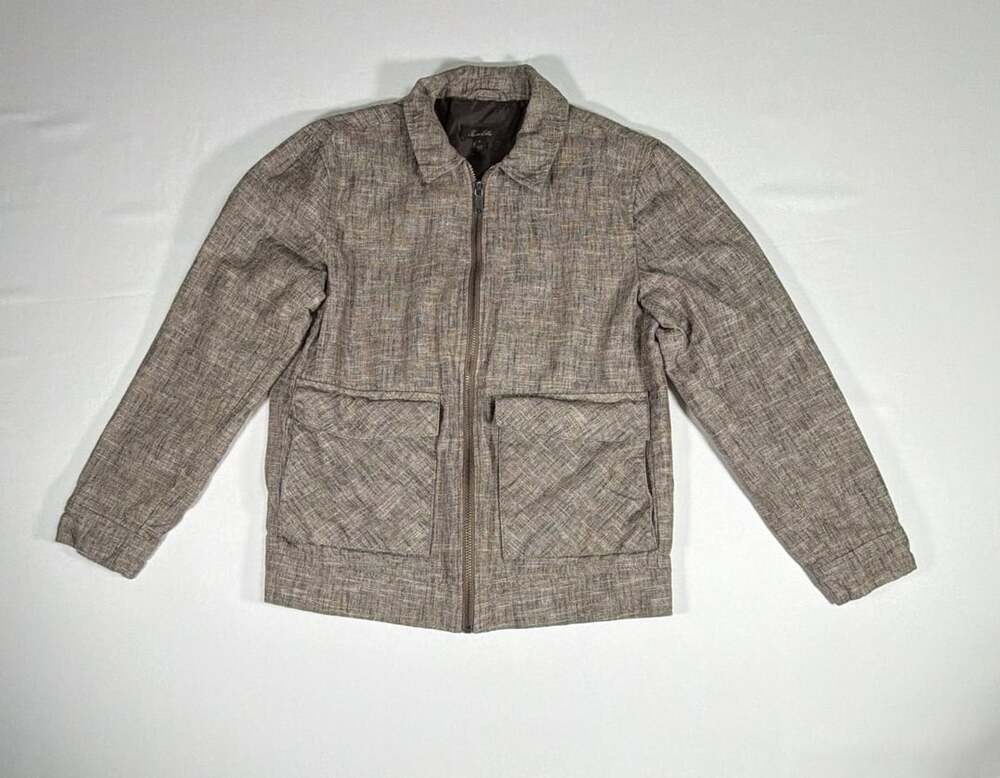 Tasso Elba Men's Full Zip Linen Blend Casual Jacket Size S